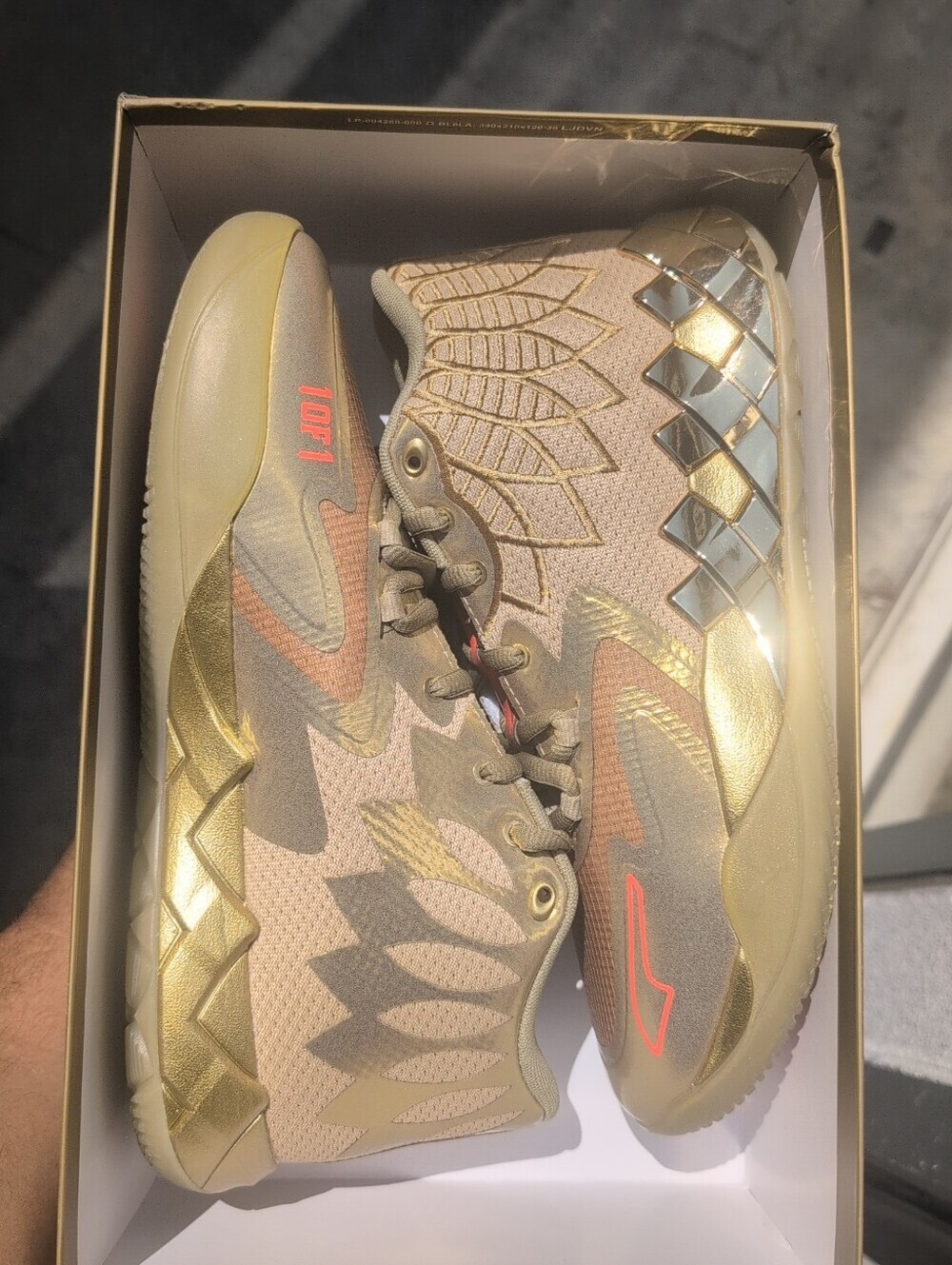 Men's Puma Lamelo Ball MB.01 Golden Child Metallic Gold Size 10.5 NIB